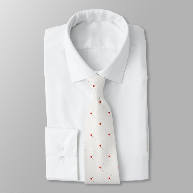 Father's Day Red Polka Dots Festive.  Tie (Tied)