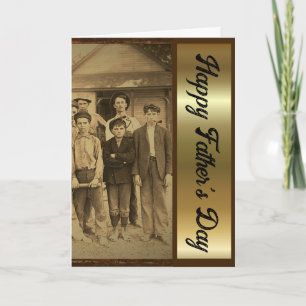 Fathers Day Retro 1920 Brown And Gold Folded Card 