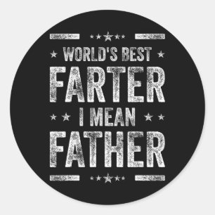 Father's Day Retro Dad World's Best Farter I Mean  Classic Round Sticker