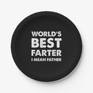 Father's Day Retro Dad World's Best Farter I Mean Paper Plate