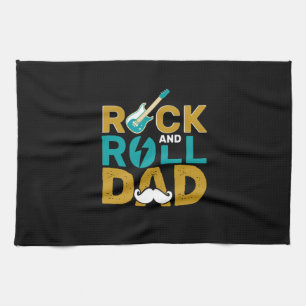 Father's Day Rock And Roll Dad Kitchen Towel