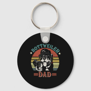 Father's Day Rottweiler Dog Dad Keychain