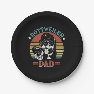 Father's Day   Rottweiler Dog Dad Paper Plate