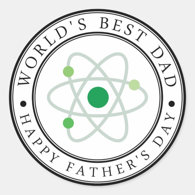 Father's day rubber stamp classic round sticker (Front)