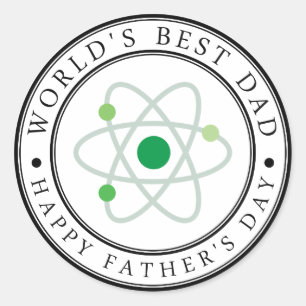 Father's day rubber stamp classic round sticker