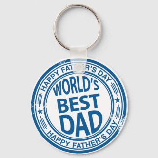 Father's day rubber stamp effect keychain