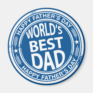 Father's day rubber stamp effect -white- magnet
