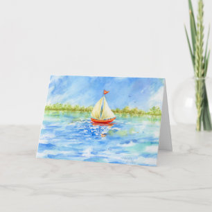 Father's Day Sailing Enjoy Relax Greeting Card