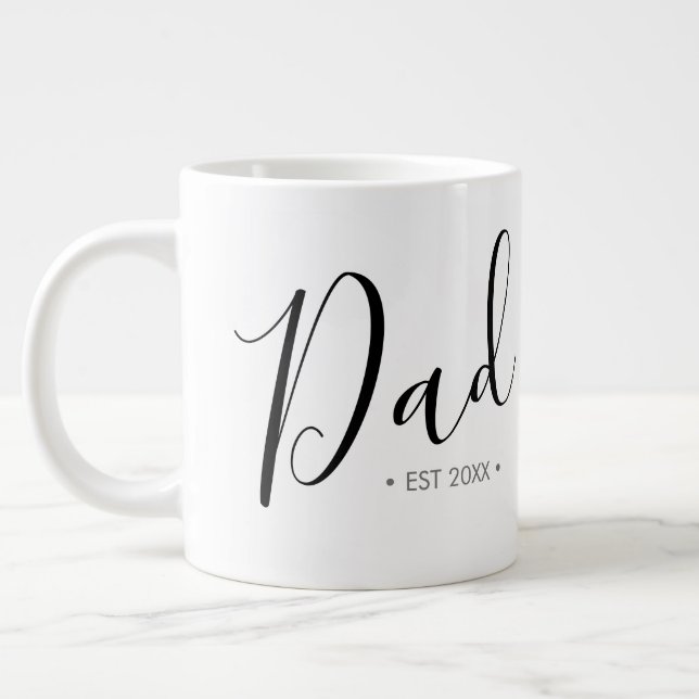 Father's Day Script Dad Personalized Large Coffee Mug (Left)
