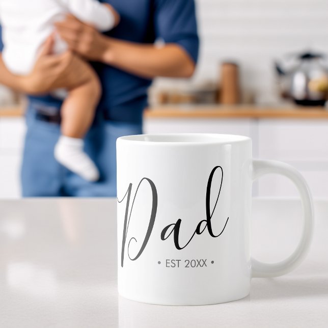Father's Day Script Dad Personalized Large Coffee Mug (Father's Day Script Dad Personalized Giant Coffee Mug)