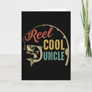 Father's Day Shirt Vintage Fishing Reel Cool Uncle Card