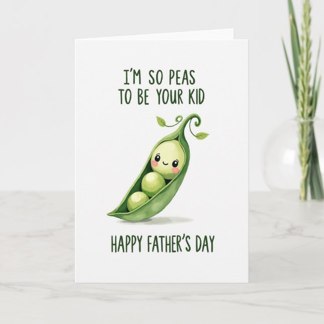 Fathers Day Smiling Pea Pod Card (Front)