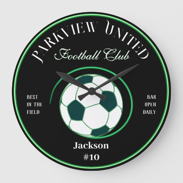 Father's Day Soccer Football Club Bar Wall Clock (Front)