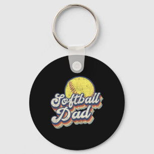 Fathers Day Softball Dad Gift From Daughter Son Wi Keychain