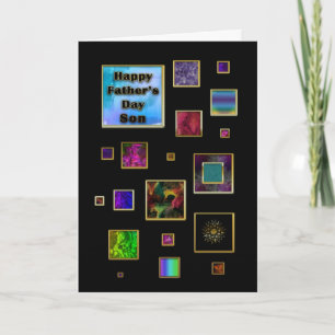 FATHER'S DAY SON - ABSTRACT SQUARES CARD