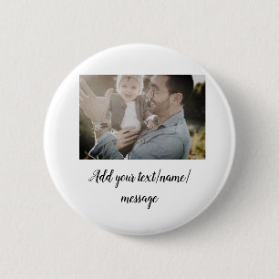 father's day son father dad add photo text dad gif 2 inch round button