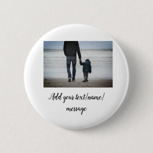 father's day son father dad add photo text dad gif 2 inch round button
