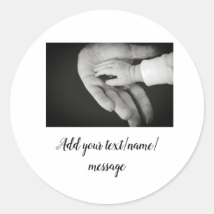 father's day son father dad add photo text dad gif classic round sticker