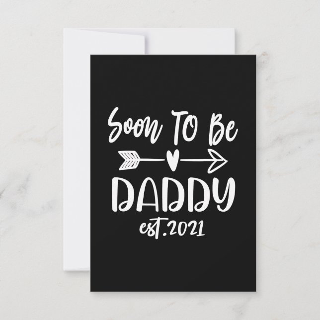 Father's Day | Soon To Be Daddy Est 2021 RSVP Card (Front)