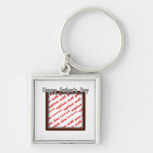 Father's Day Square Brown Photo Frame Keychain