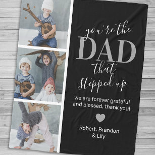 Father's Day Step dad Photo Fleece Blanket