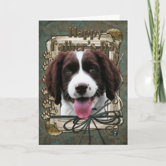 Fathers Day -Stone Paws - English Springer Spaniel Card (Front)
