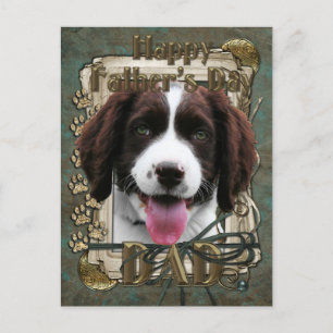 Fathers Day -Stone Paws - English Springer Spaniel Postcard