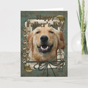Fathers Day - Stone Paws - Golden Retriever Card