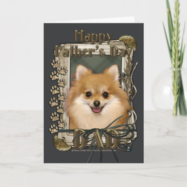 Fathers Day - Stone Paws - Pomeranian Card (Front)