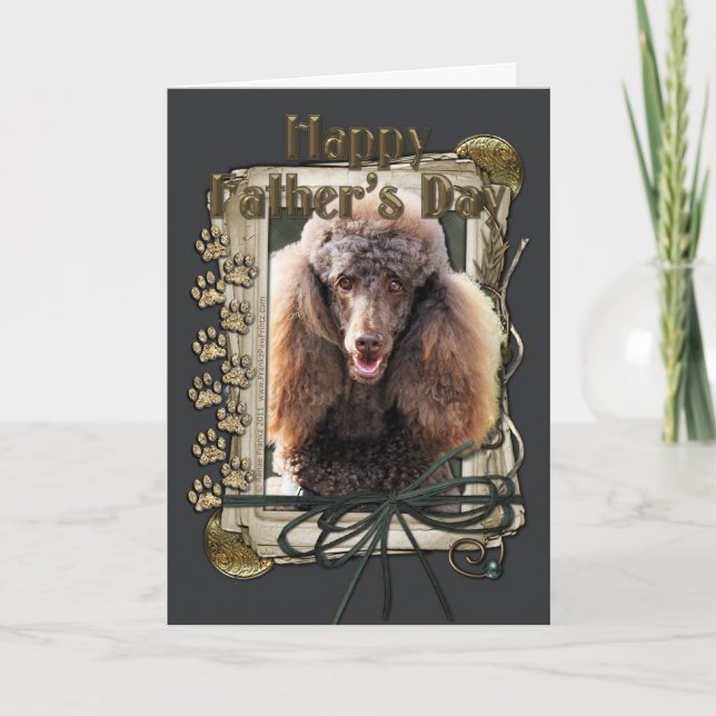 Fathers Day - Stone Paws - Poodle - Chocolate Card (Front)