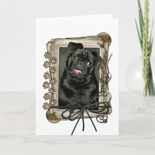 Fathers Day - Stone Paws - Pug - Ruffy Card (Front)