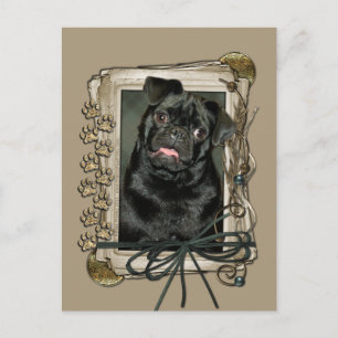 Fathers Day - Stone Paws - Pug - Ruffy Postcard