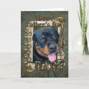 Fathers Day - Stone Paws - Rottweiler - Harley Card