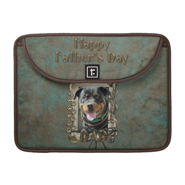 Fathers Day - Stone Paws - Rottweiler - SambaParTi Sleeve For MacBook Pro (Front Closed)