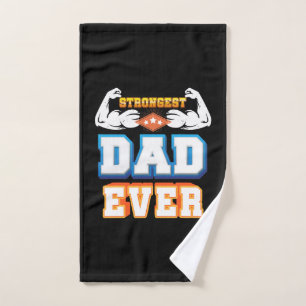 Father's Day   Strongest Dad Ever Hand Towel