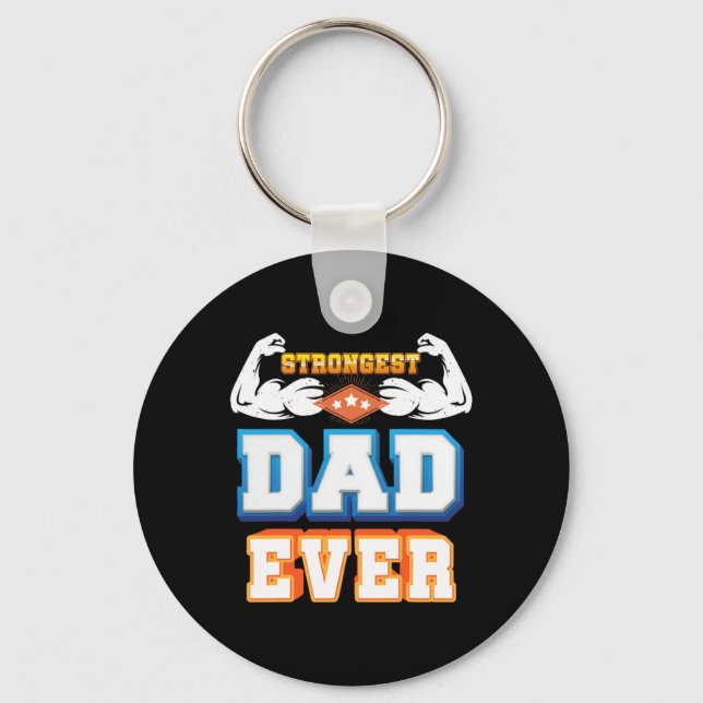 Father's Day | Strongest Dad Ever Keychain (Front)