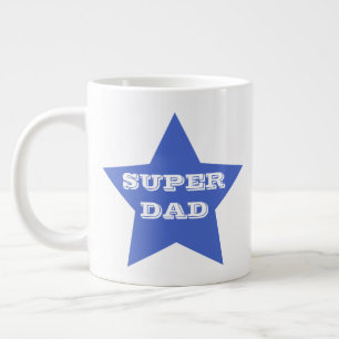 Father's Day SUPER DAD   Blue Star Jumbo Mug