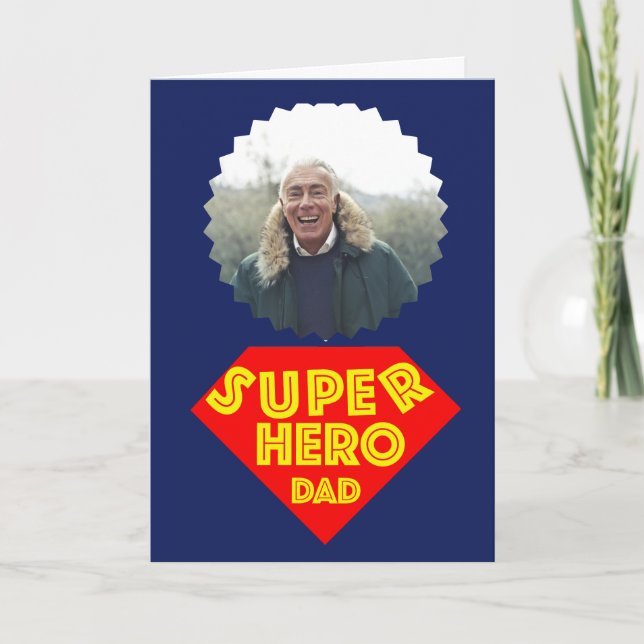 Father's Day Super Hero Dad Holiday Card (Front)