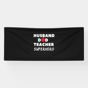 Father's Day Super Husband Dad Teacher Banner