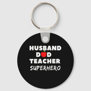Father's Day Super Husband Dad Teacher Keychain