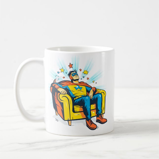 Father's Day Superhero Coffee Mug (Left)