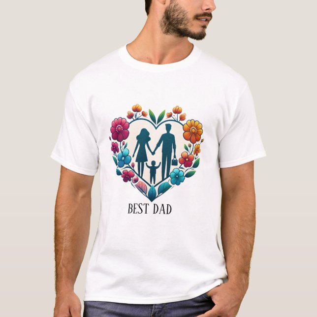 Father's Day T-Shirt BEST DAD CUSTOMIZED EDITABLE (Front)