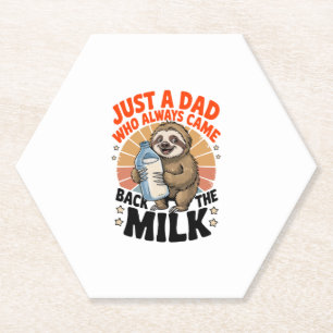 father's day t shirt with sloth paper coaster