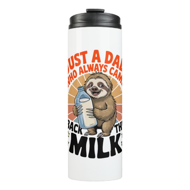 father's day t shirt with sloth thermal tumbler (Front)