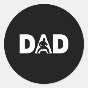 Fathers Day Taekwondo athlete Mens Taekwondo Dad Classic Round Sticker