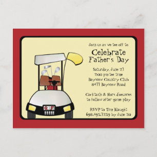 Father's Day Tee Off Invitation Postcard