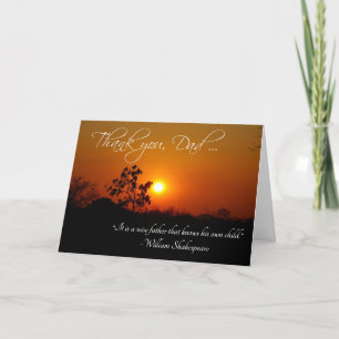 Father's Day Thank You Shakespeare Quote Card