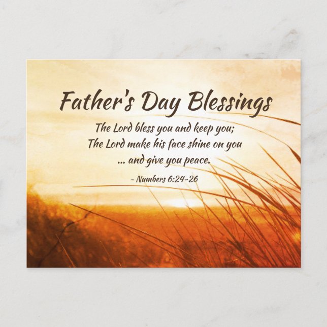 Father's Day 'The Lord Bless You' Bible Verse Postcard (Front)