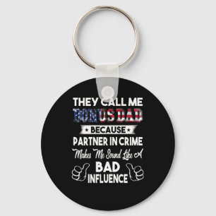 Father's Day   They Call Me Bonus Dad Keychain