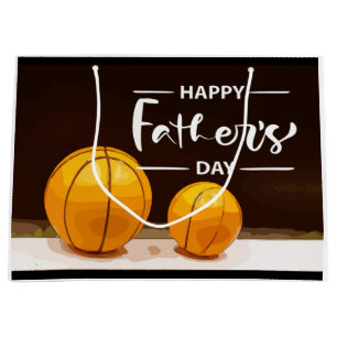 Father's Day to basketball Dad black  Large Gift Bag